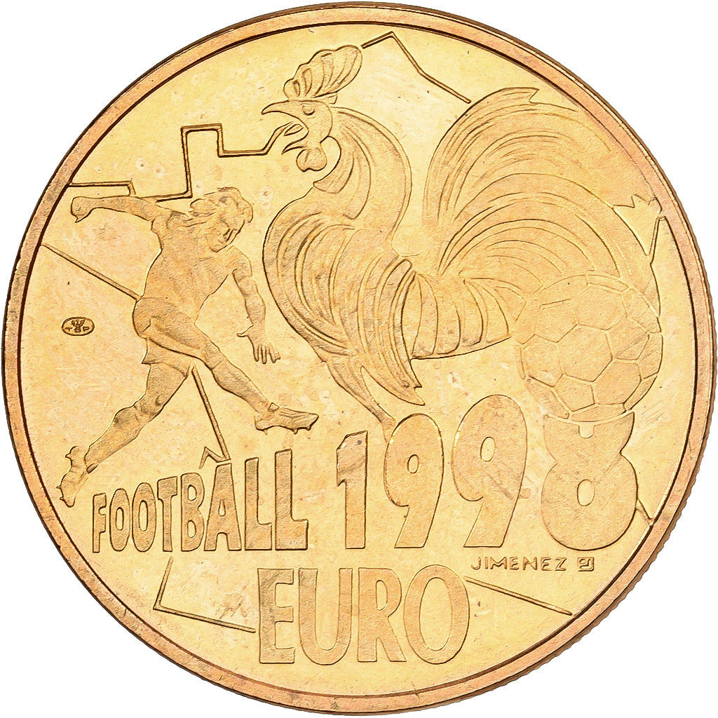 France, Medal, 10 Euro, Football, 1998, Copper Gilt, MS(63)