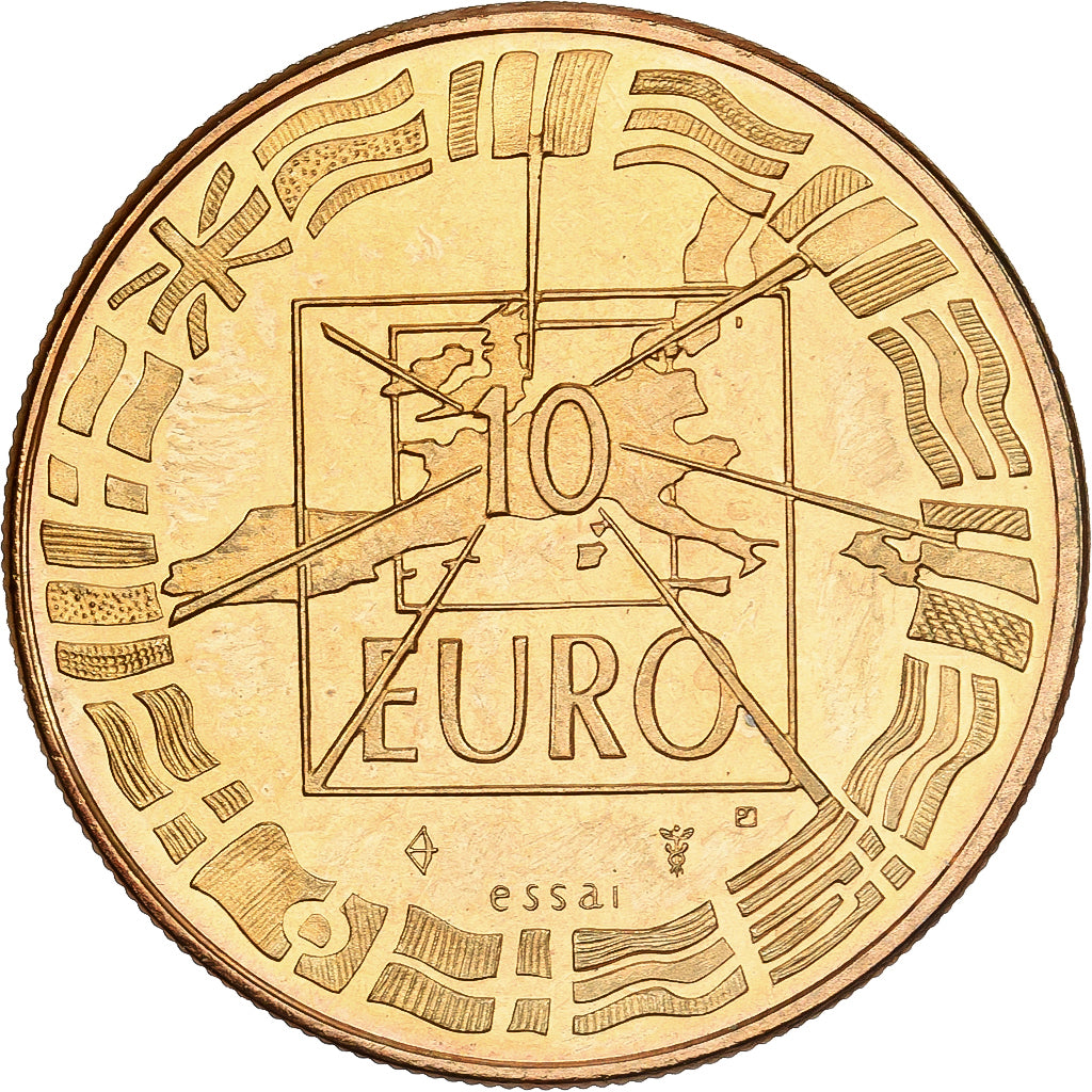 France, Medal, 10 Euro, Football, 1998, Copper Gilt, MS(63)