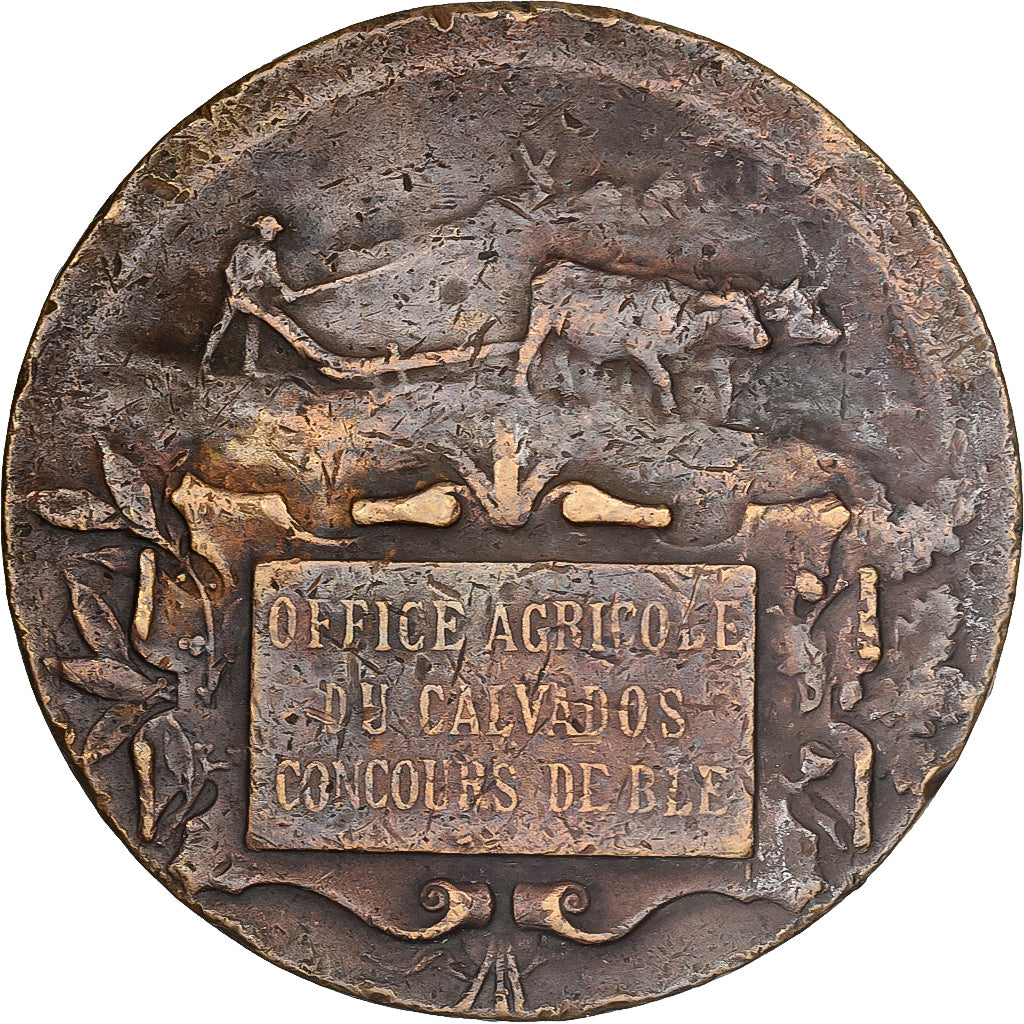 France, Medal, Office Agricole du Calvados, Concours de Blé, Bronze, VF(20-25)
