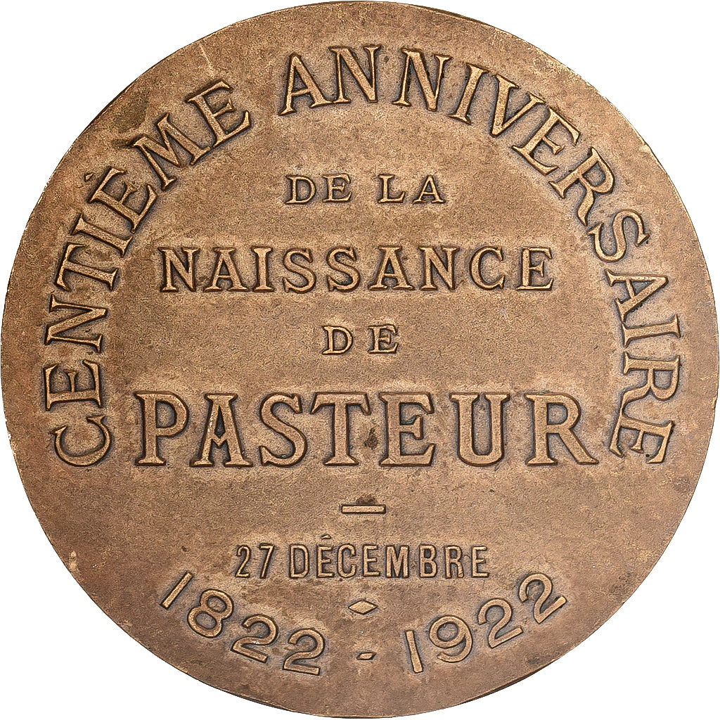 Frankreich, Medaille, Centenaire de la Naissance de Louis Pasteur, 1922, Bronze