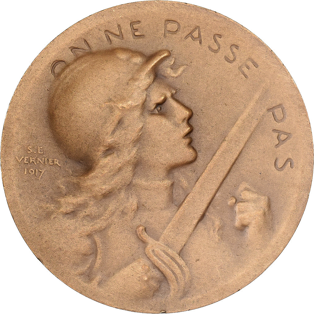Frankreich, Medaille, Verdun , On ne passe pas, 1916, Bronze, Vernier, VZ