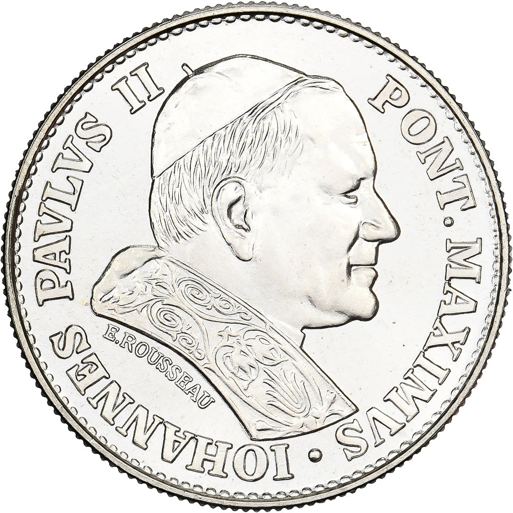 Vatican, Medal, Jean-Paul II, Paris-Lisieux, 1980, Silver, Rousseau, MS(65-70)
