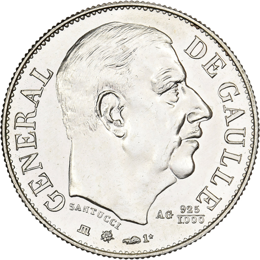Frankreich, Medaille, Général De Gaulle, 1980, Silber, UNZ