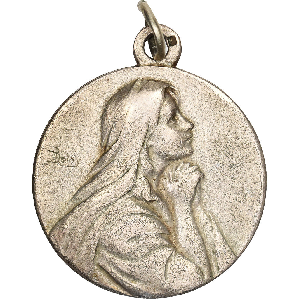France, Medal, La Vierge Marie, Silvered bronze, EF(40-45)