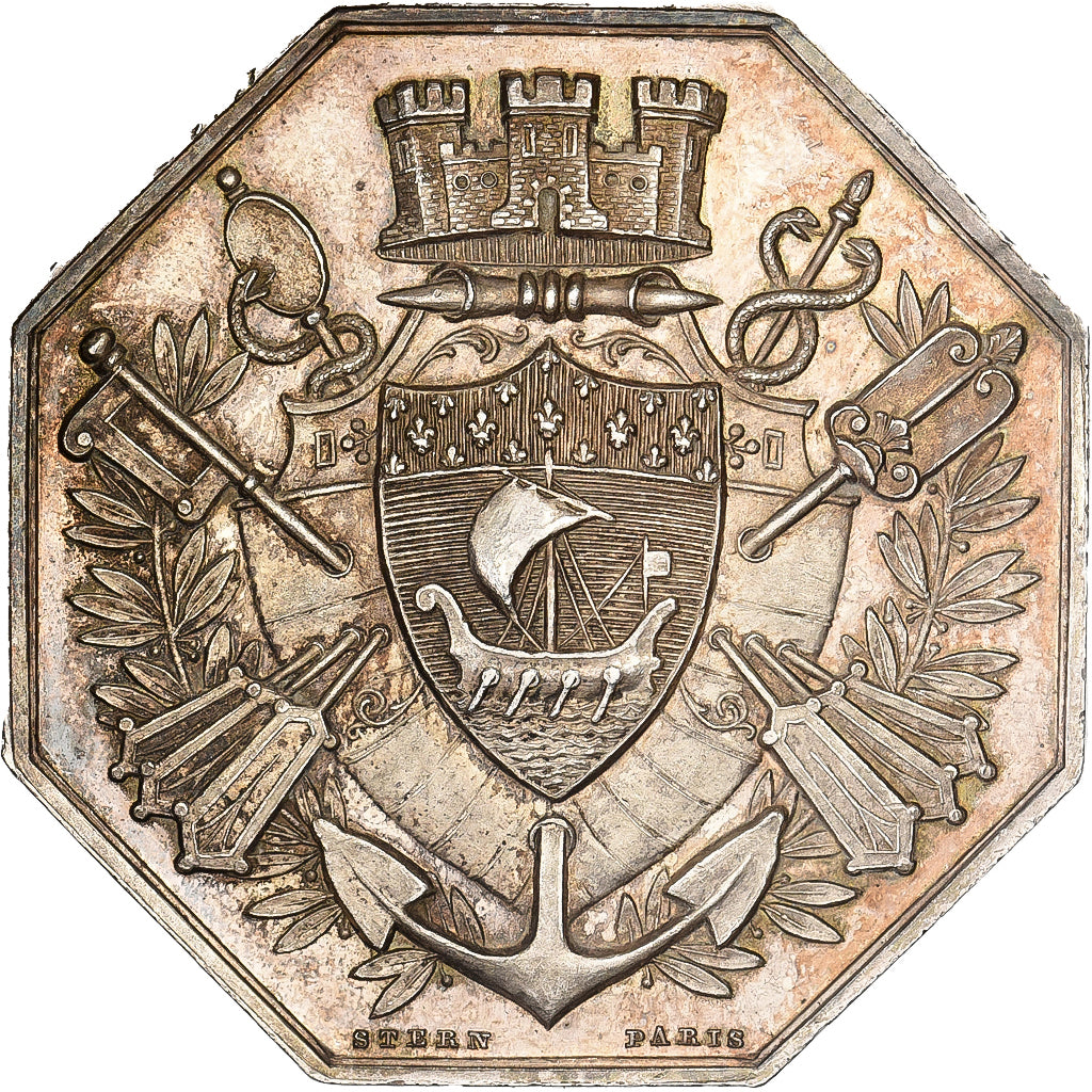 France, Token, Banque d'Escompte de Paris, 1878, Silver, Stern, AU(55-58)