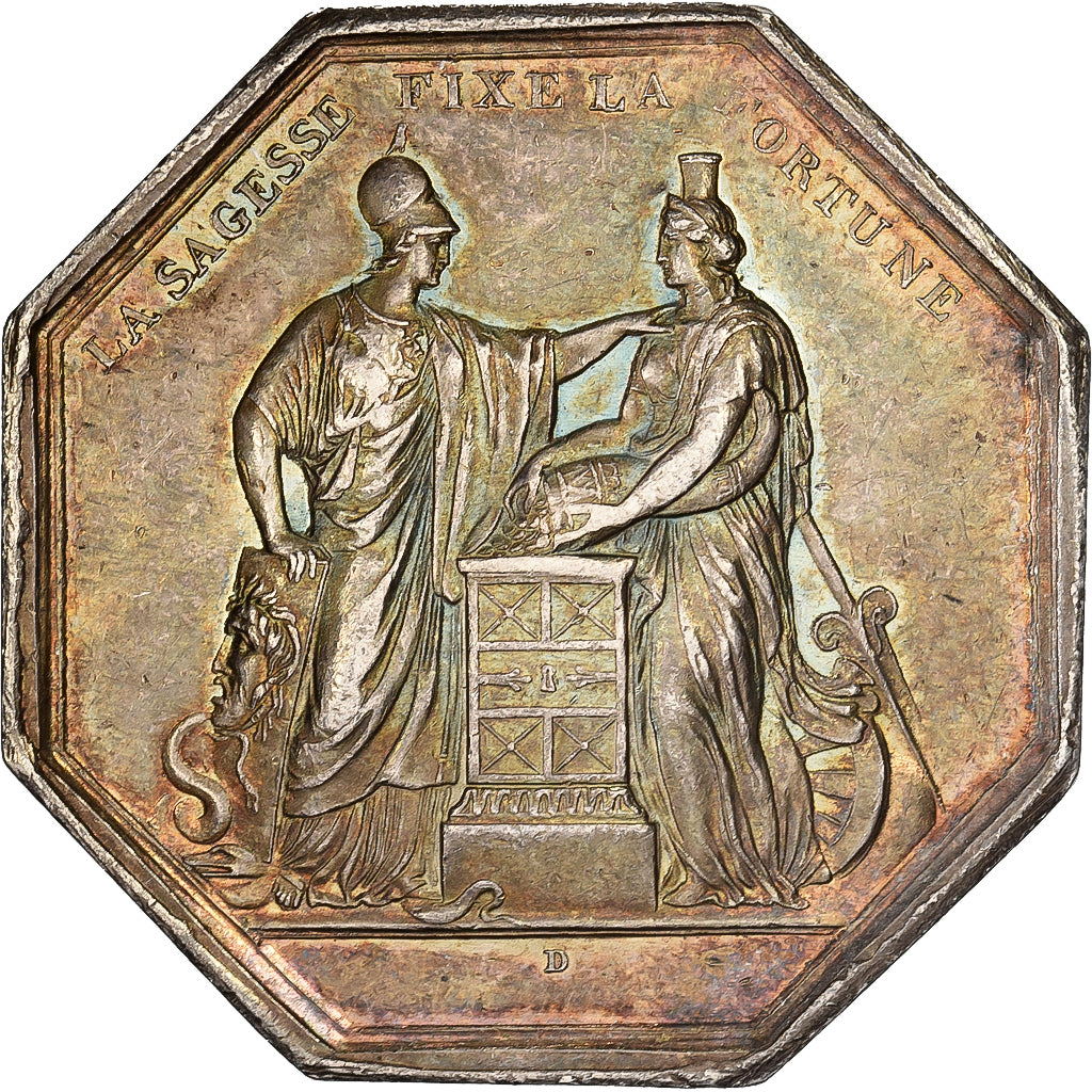 Francja, Token, Banque de France, An VIII, Srebro, Dumarest, AU(55-58)