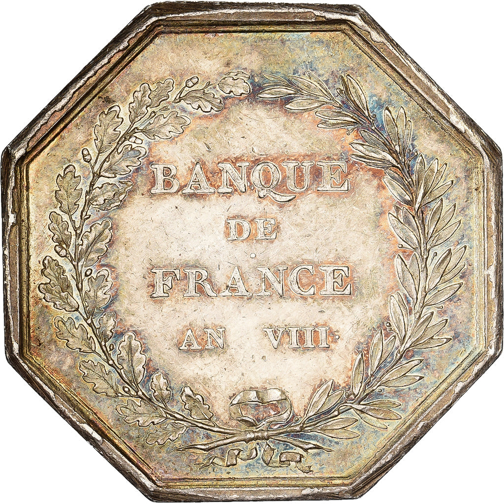 Francja, Token, Banque de France, An VIII, Srebro, Dumarest, AU(55-58)