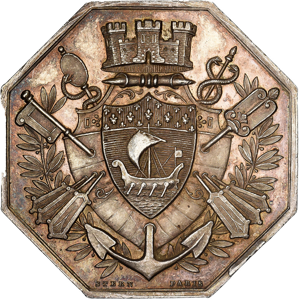 France, Token, Banque d'Escompte de Paris, 1878, Silver, Stern, AU(55-58)