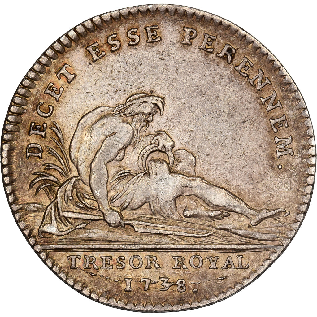 Frankreich, betaalpenning, Louis XV, Trésor Royal, 1738, Silber, Duvivier, SS
