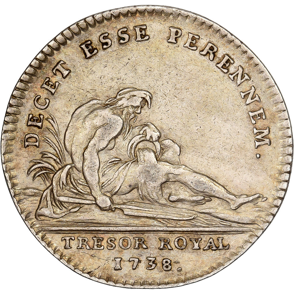 Frankrijk, Token, Louis XV, Trésor Royal, 1738, Zilver, Duvivier, ZF+