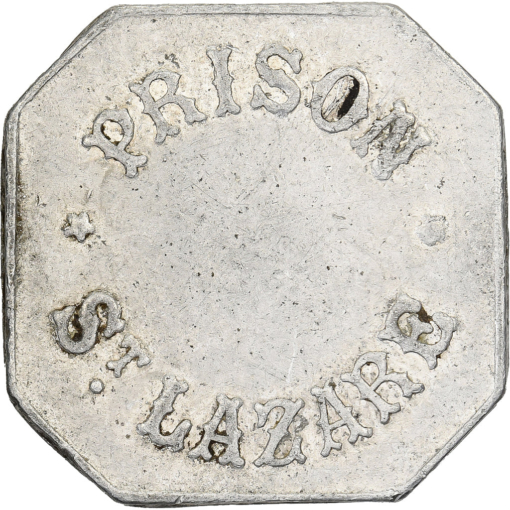 France, Prison Saint Lazare, 25 Centimes, VF(30-35), Aluminium