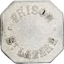 France, Prison Saint Lazare, 25 Centimes, VF(30-35), Aluminium