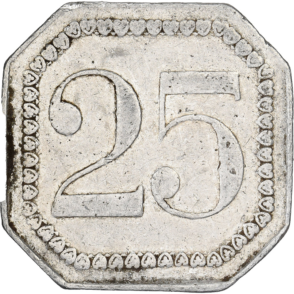 France, Prison Saint Lazare, 25 Centimes, VF(30-35), Aluminium