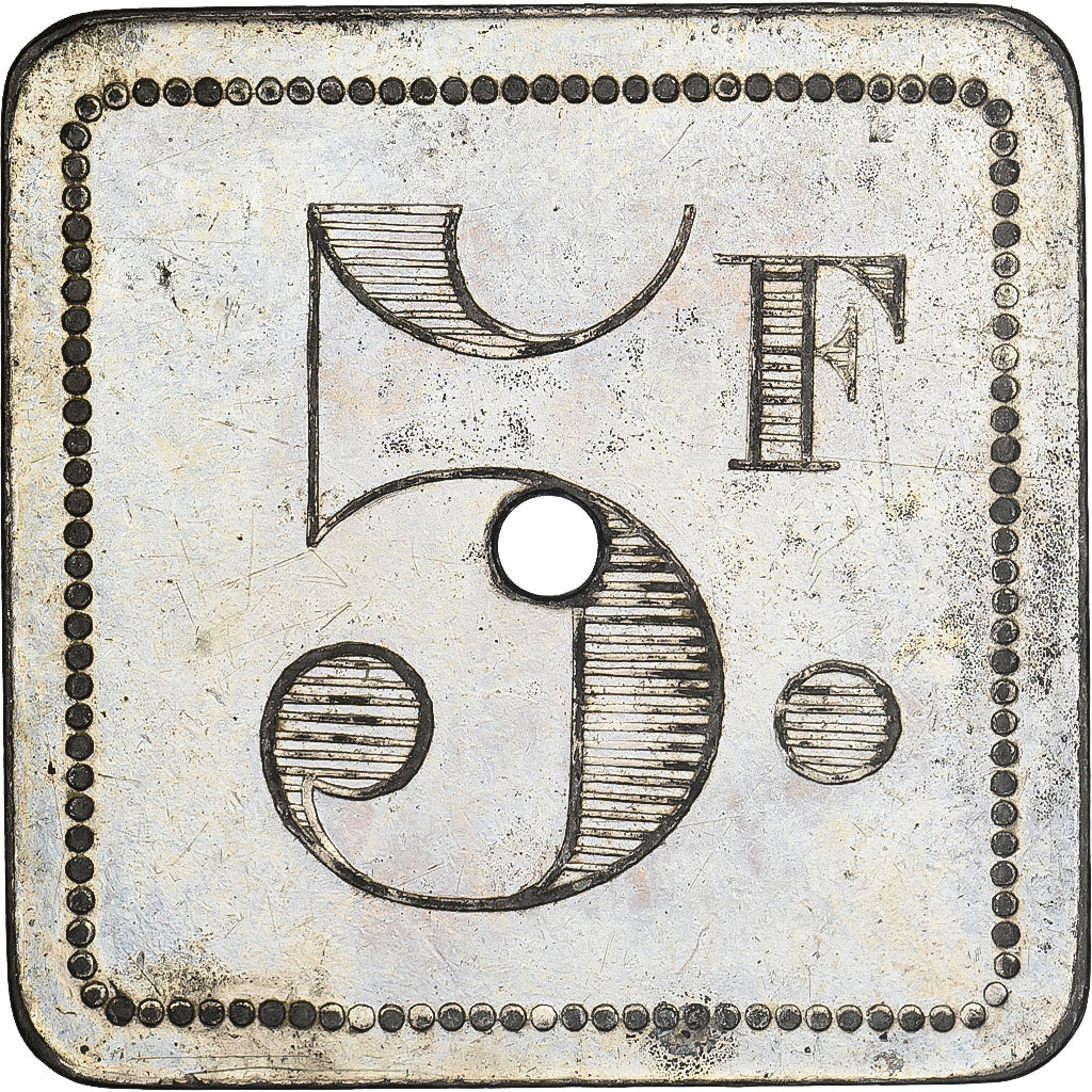 França, Restaurant Le Meunier, 5 Francs, EF(40-45), Métal