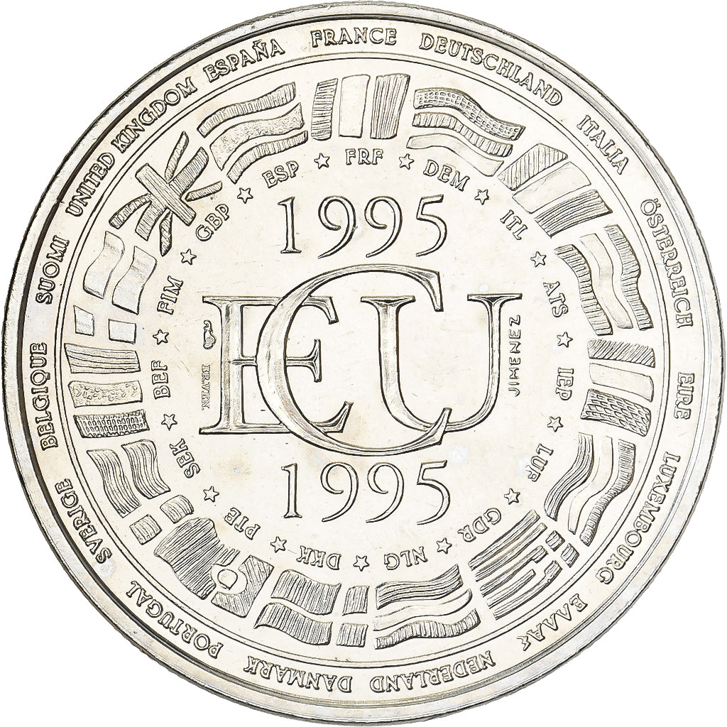 France, Medal, Ecu Europa, 1995, Copper-nickel, Jimenez, MS(63)
