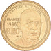 França, medalha, 1 Euro Essai De Gaulle, 1998, Cobre Dourado, MS(63)