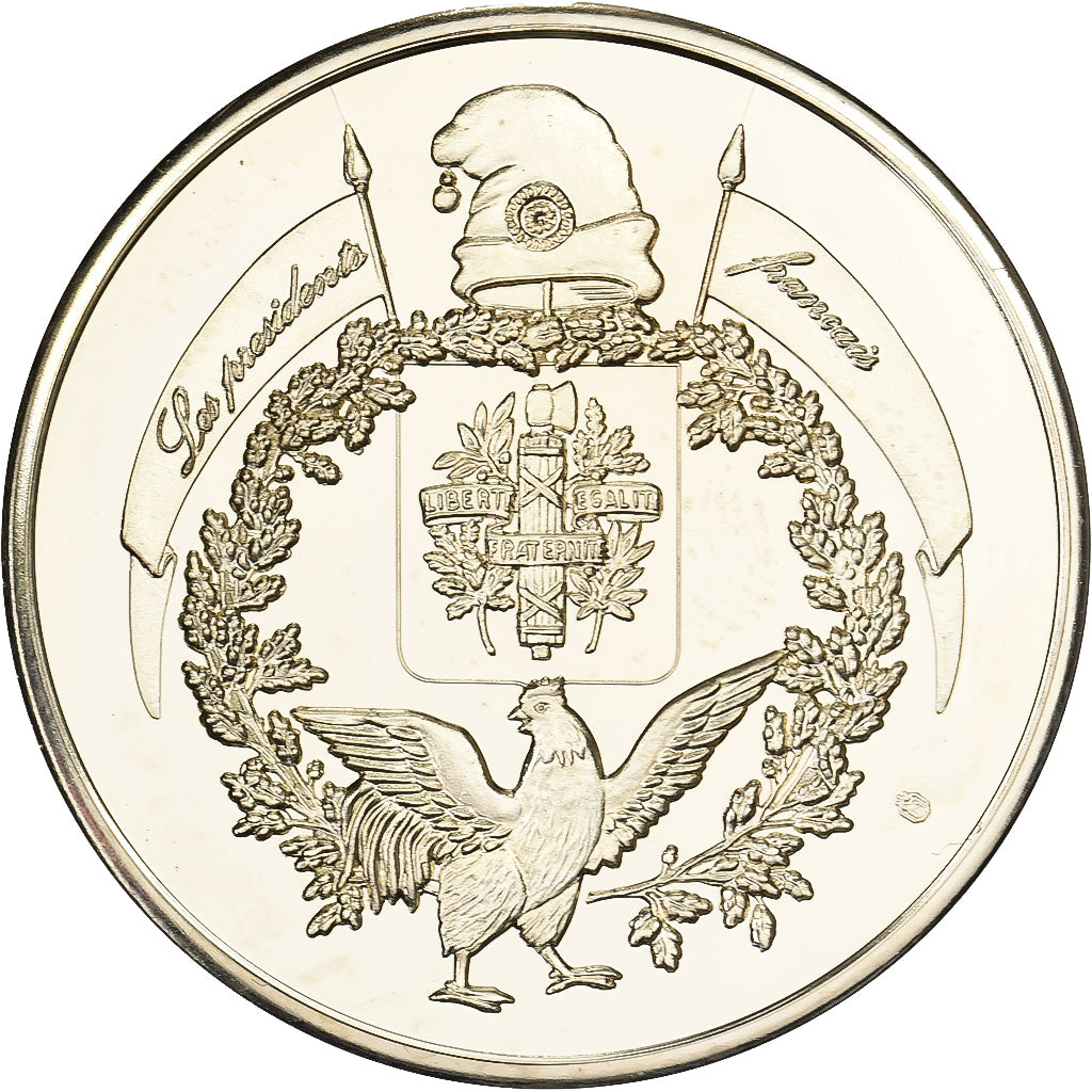 France, Medal, Charles De Gaulle, Silver Plated Copper, MS(63)