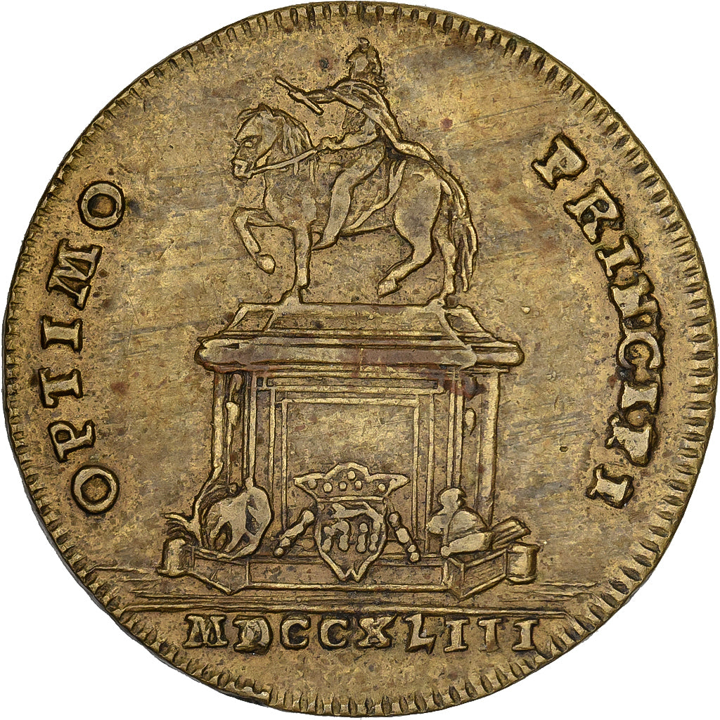 França, Token, Statue de Louis XV à Bordeaux, 1743, Latão, EF(40-45)
