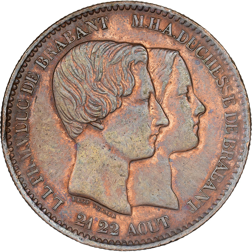 Belgium, Leopold I, Module 10 Centimes, 1853, Copper, EF(40-45)
