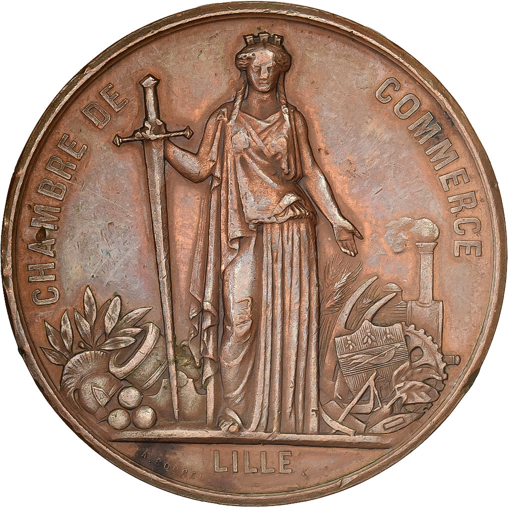 Frankreich, Medaille, Napoléon III, Visite de la Chambre de Commerce de Lille