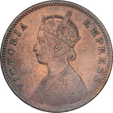 British India, Victoria, 1/2 Anna, 1877, Copper, EF(40-45), KM:487