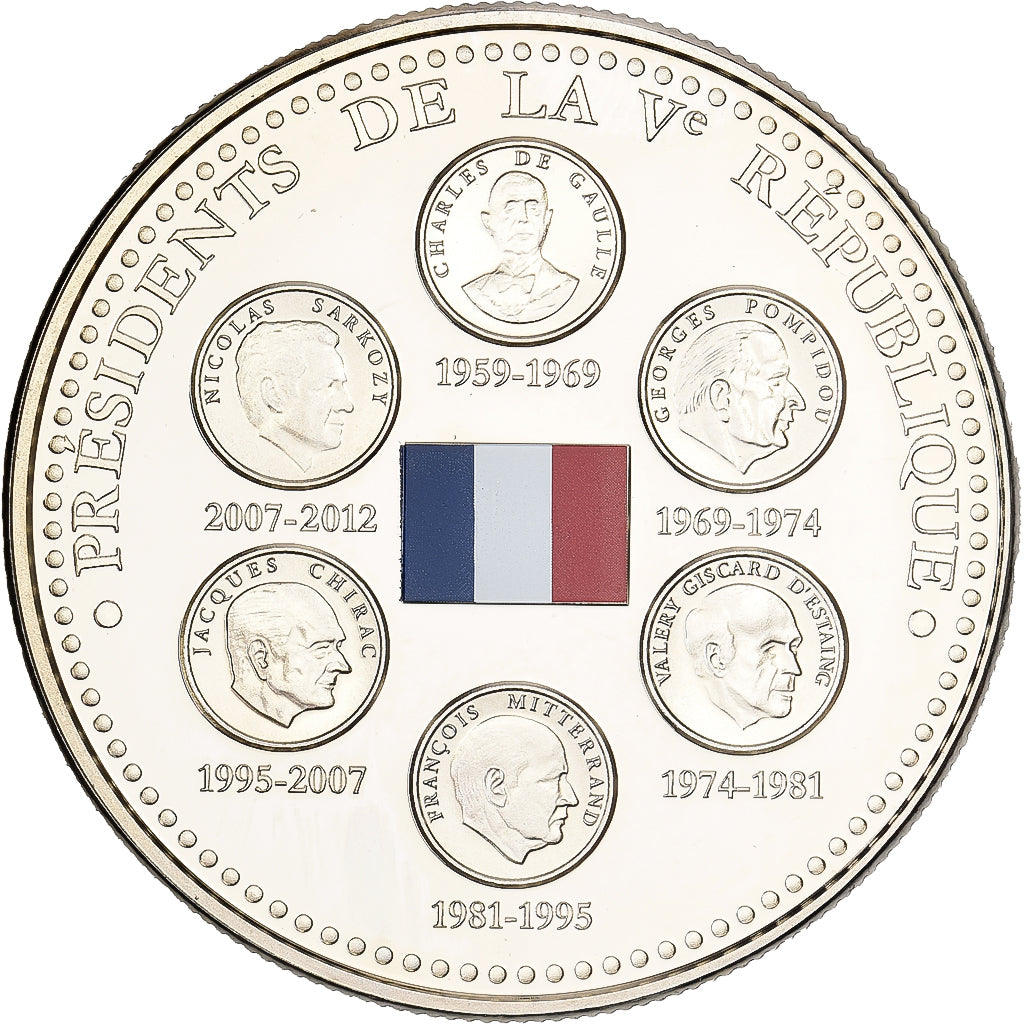 France, Médaille, Les Présidents de la Vème République, Cupro-nickel, FDC