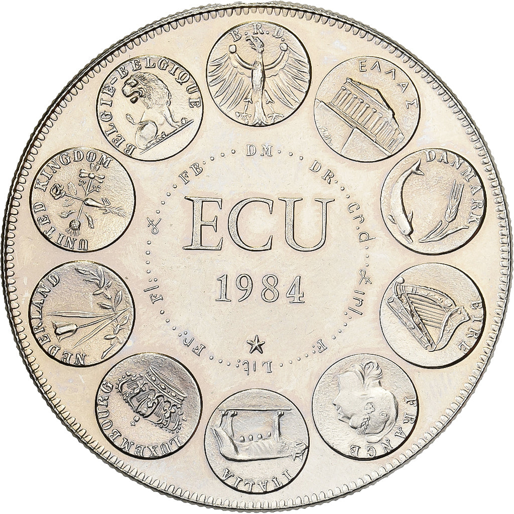 France, Medal, Ecu Europa, Europe Assise, 1984, Copper-nickel, AU(55-58)