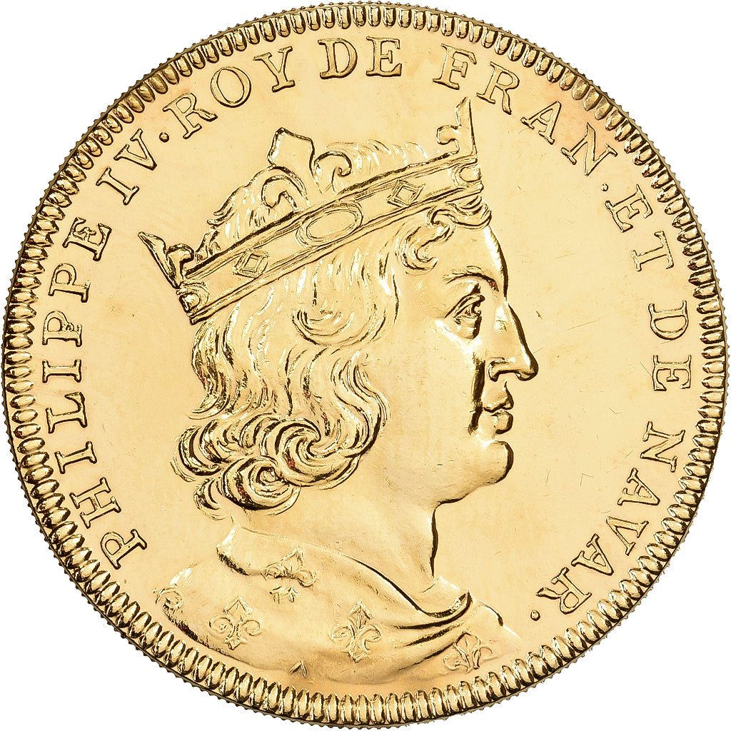 Frankreich, Medaille, Philippe IV Le Bel, Copper-Nickel Gilt, UNZ