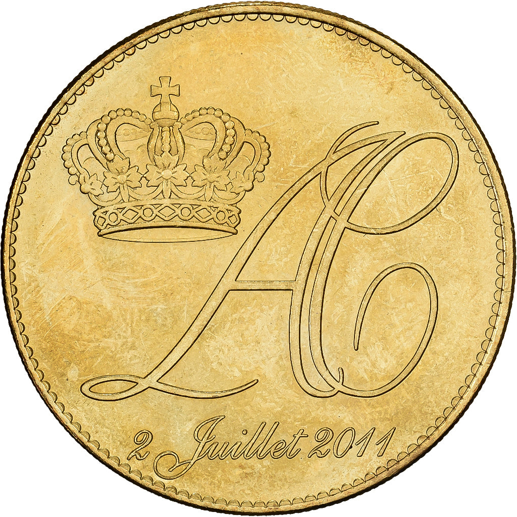 Monaco, medal, Mariage Princier, Albert et Charlène, 2011, Mosiądz, MS(63)