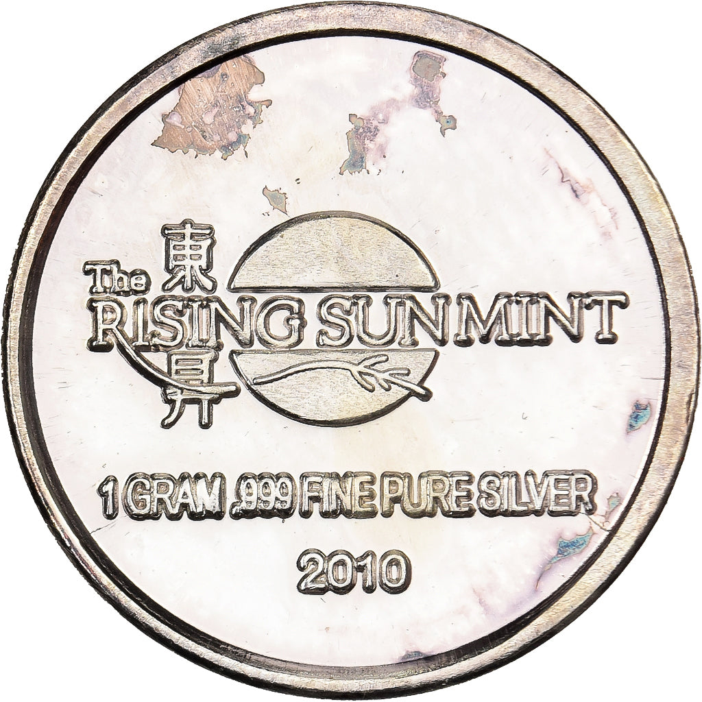 United States, 1 Gramme, 2010, Rising Star Mint, Dragon, Silver, MS(63)