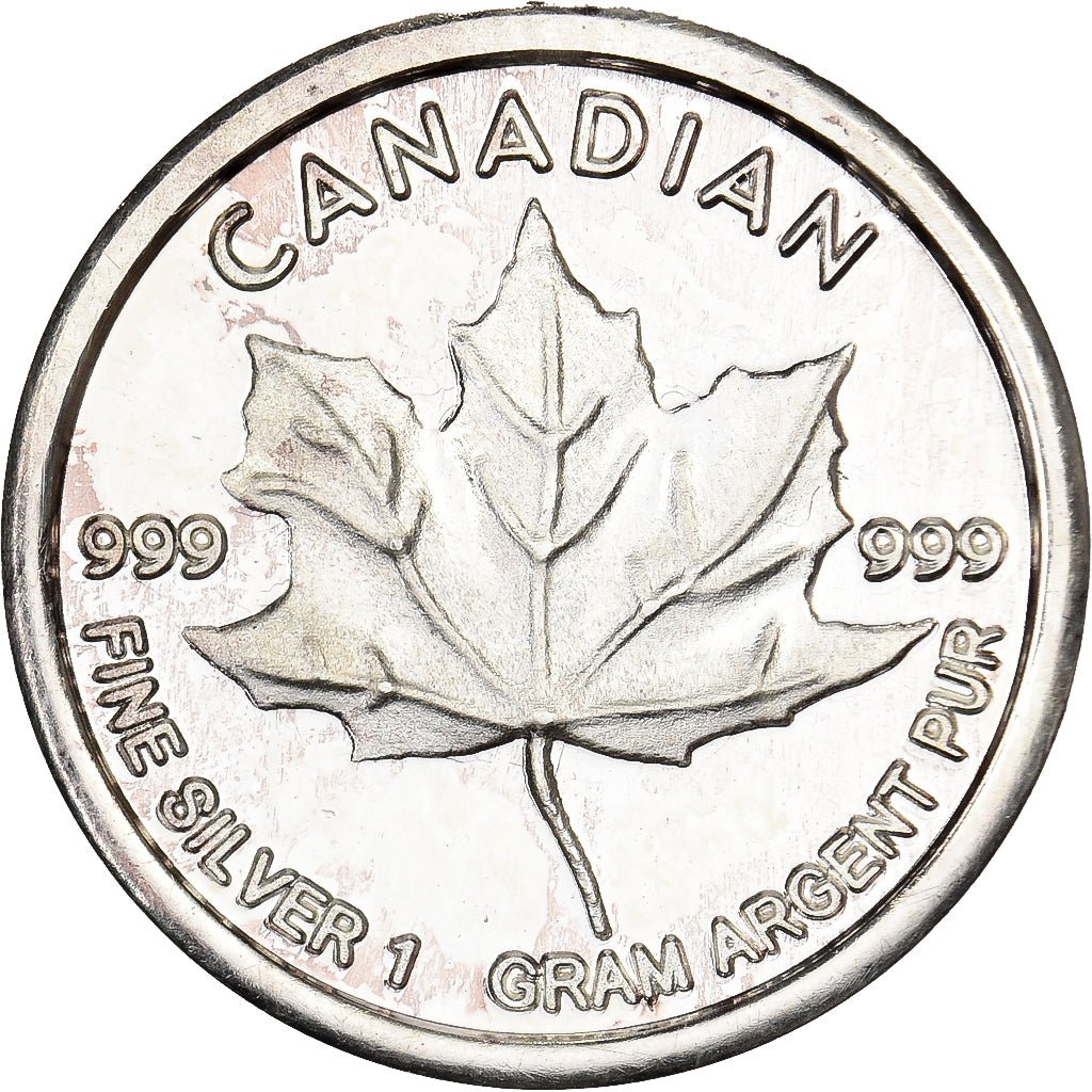 Canadá, 1 Gramme, Royal Canadian Mint, Maple Leaf, Prata, MS(63)