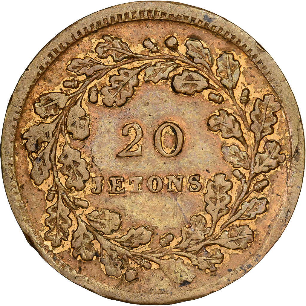 France, Token, Jeu, Napoléon Ier, 20 Jetons, 1833, Brass, EF(40-45)