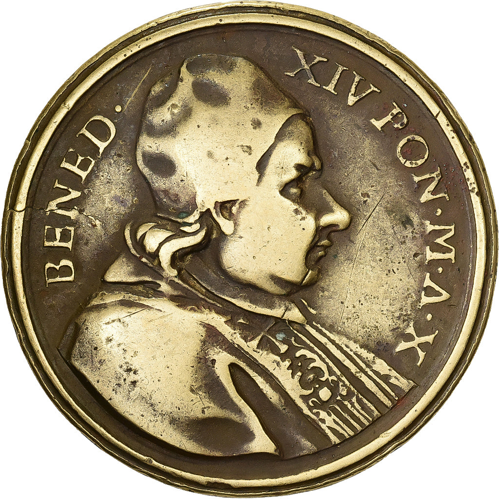 Vaticaanstad, Medaille, Benoit XIV, Année Sainte, 1750, Tin, Hamerani, FR+