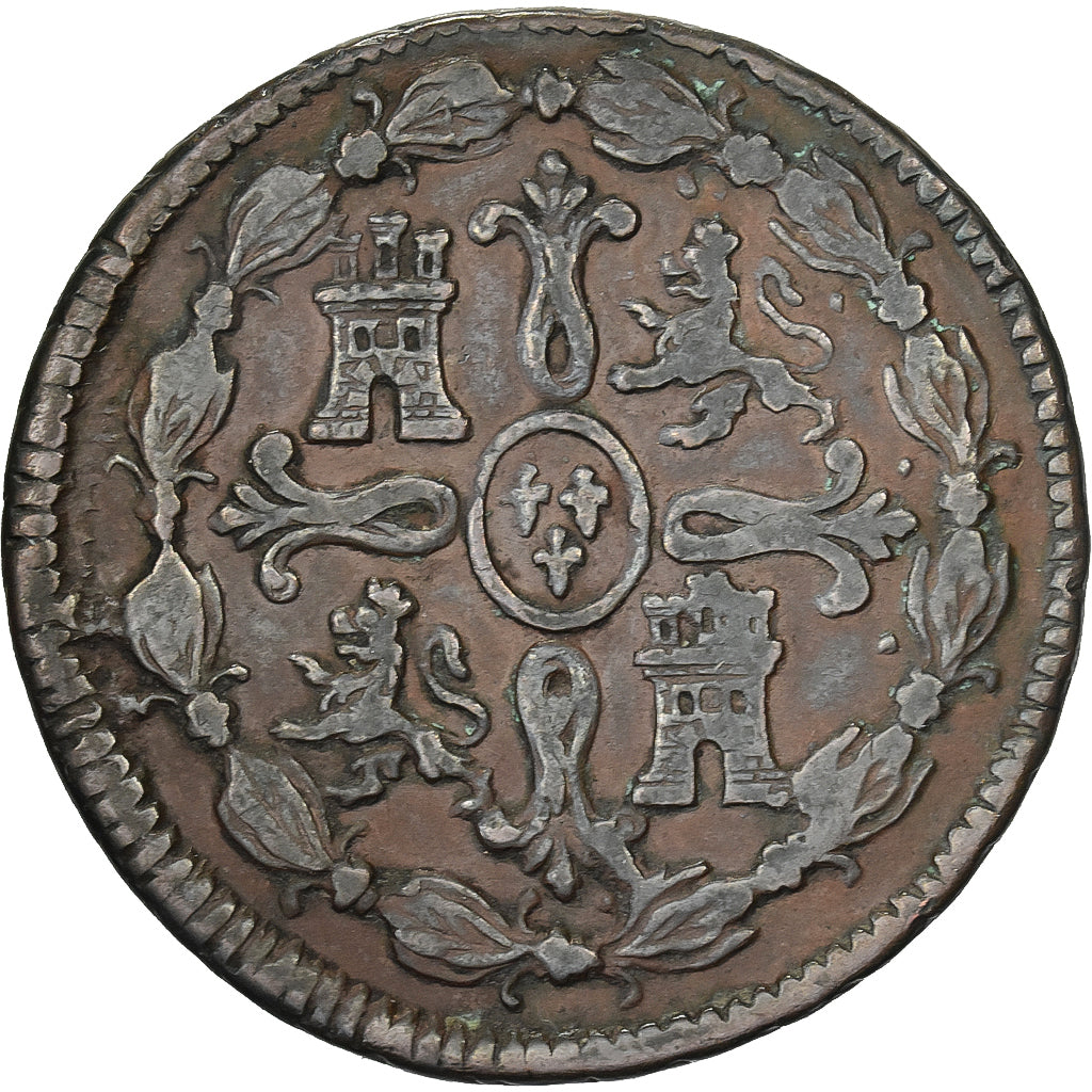 Spagna, Fernando VII, 8 Maravedis, 1820, Jubia, Rame, BB, KM:491