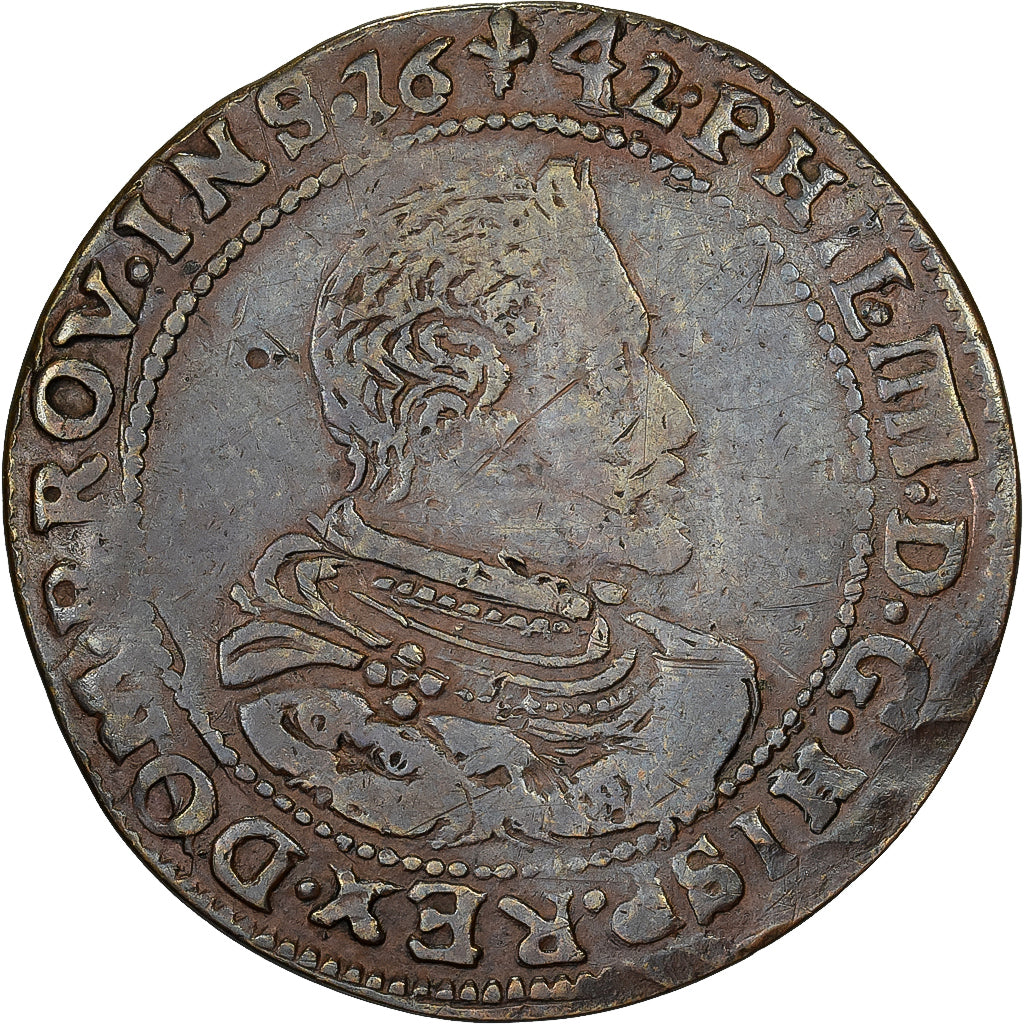 Spanische Niederlande, betaalpenning, Philippe IV, Etats de Lille, 1642, Kupfer