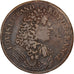 França, Token, Luís XIV, Victoire et trophée, 1680, Cobre, VF(20-25)
