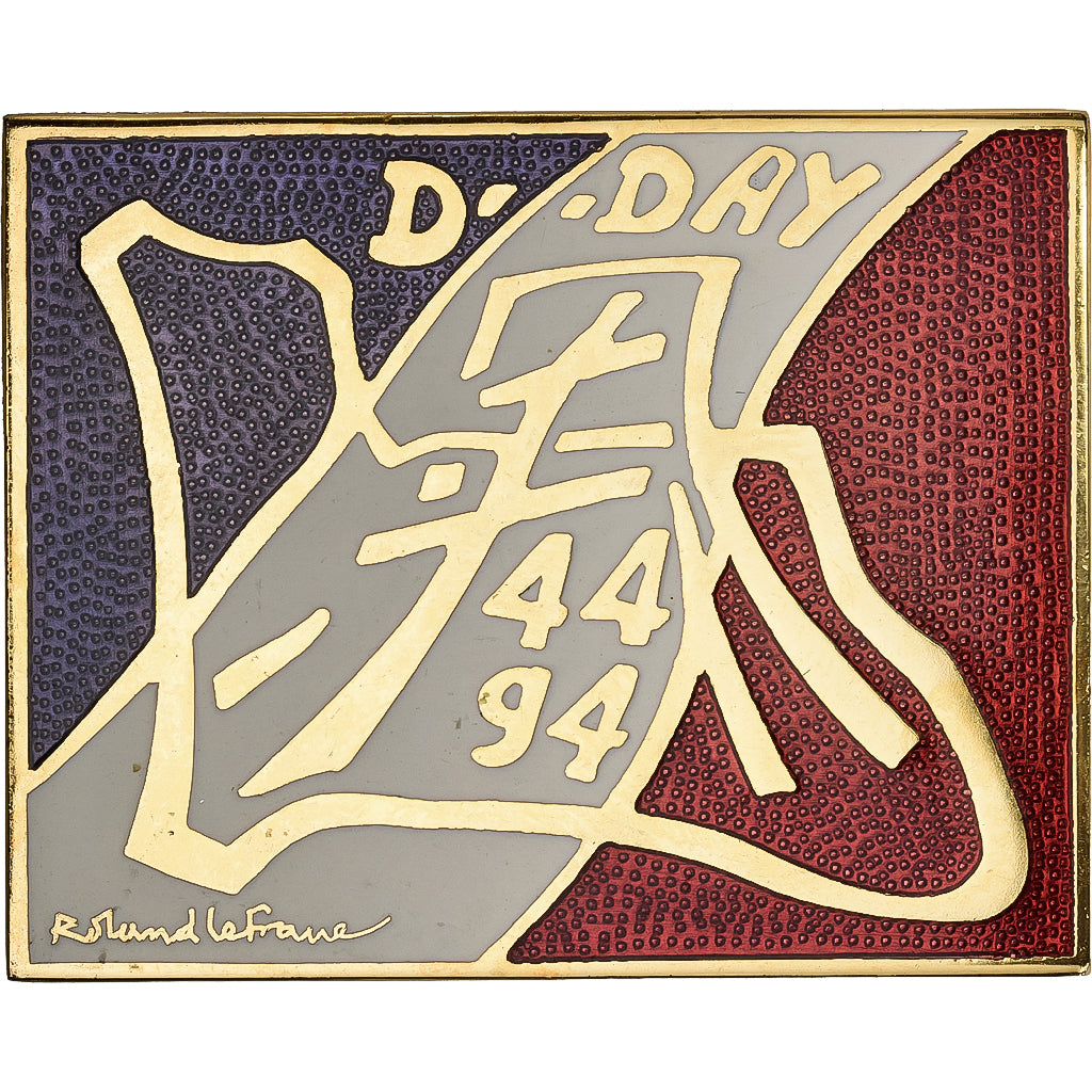 França, medalha, Cinquantenaire du Débarquement, D-Day, 1994, Gilt Metal