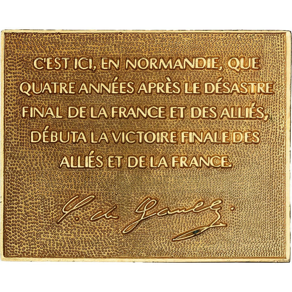 França, medalha, Cinquantenaire du Débarquement, D-Day, 1994, Gilt Metal