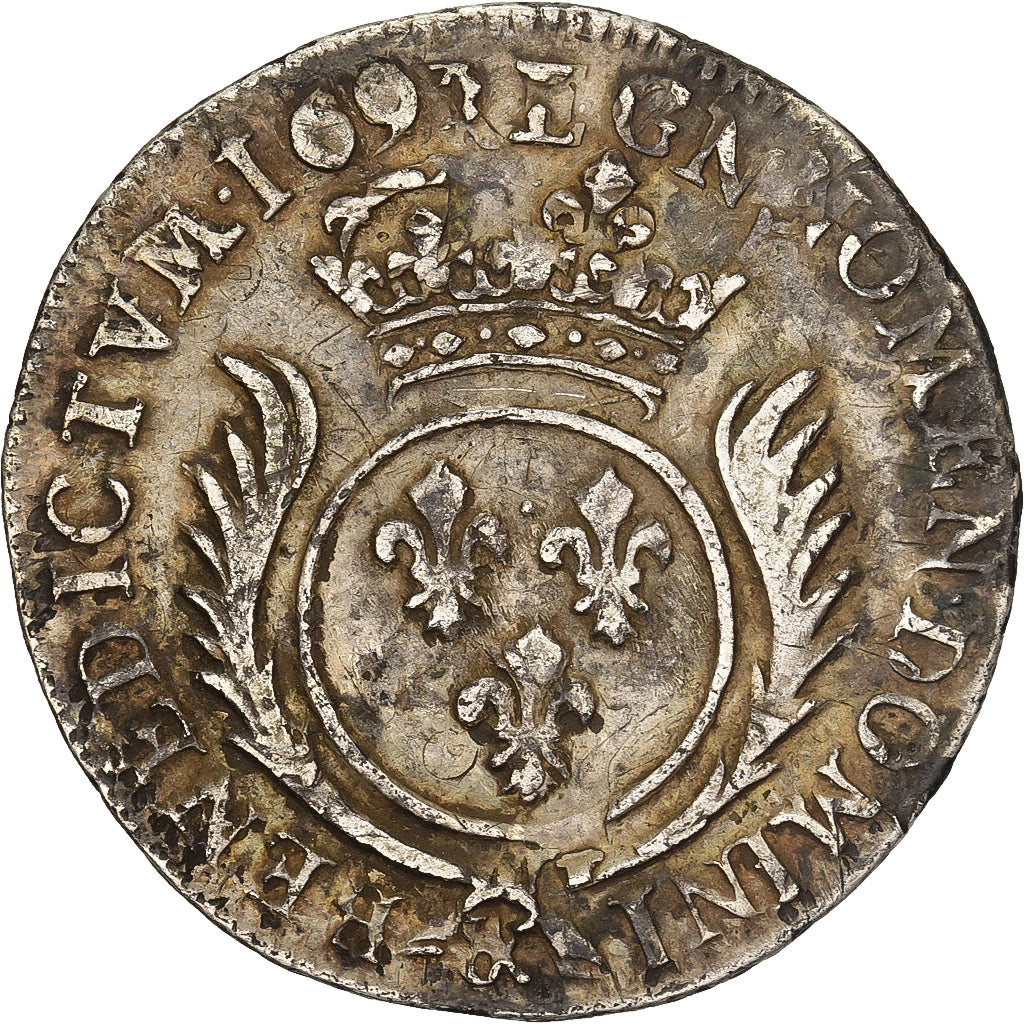 Francia, Louis XIV, 1/4 Ecu, 1/4 Écu aux palmes, 1693, Aix-en-Provence, Plata