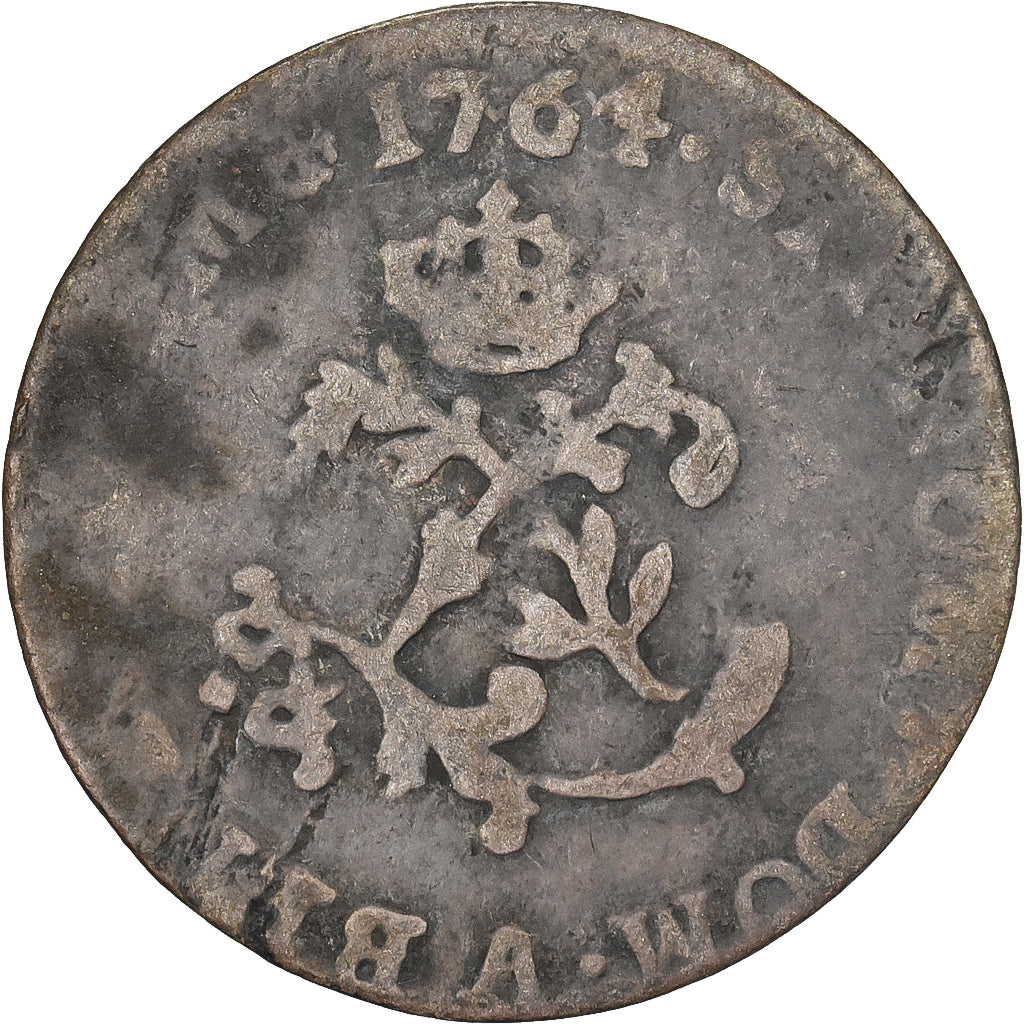 Frankreich, Louis XV, 2 Sols, Double sol (2 sous) en billon, 1764, Paris