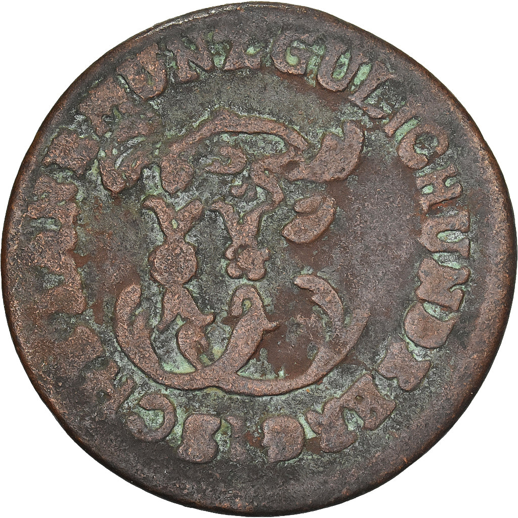 Estados alemanes, JULICH-BERG, Karl Theodor, 1/4 Stüber, 1786, Cobre, BC+
