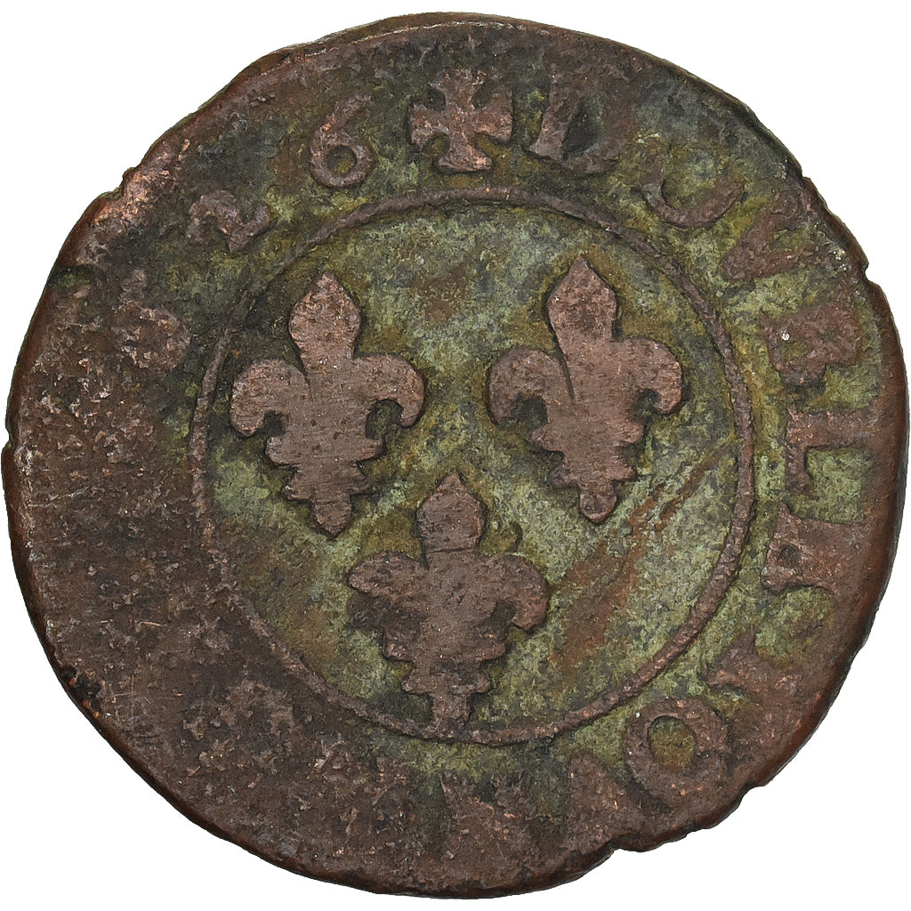 Francia, Louis XIII, Double Tournois, Double tournois, buste juvénile, 1626