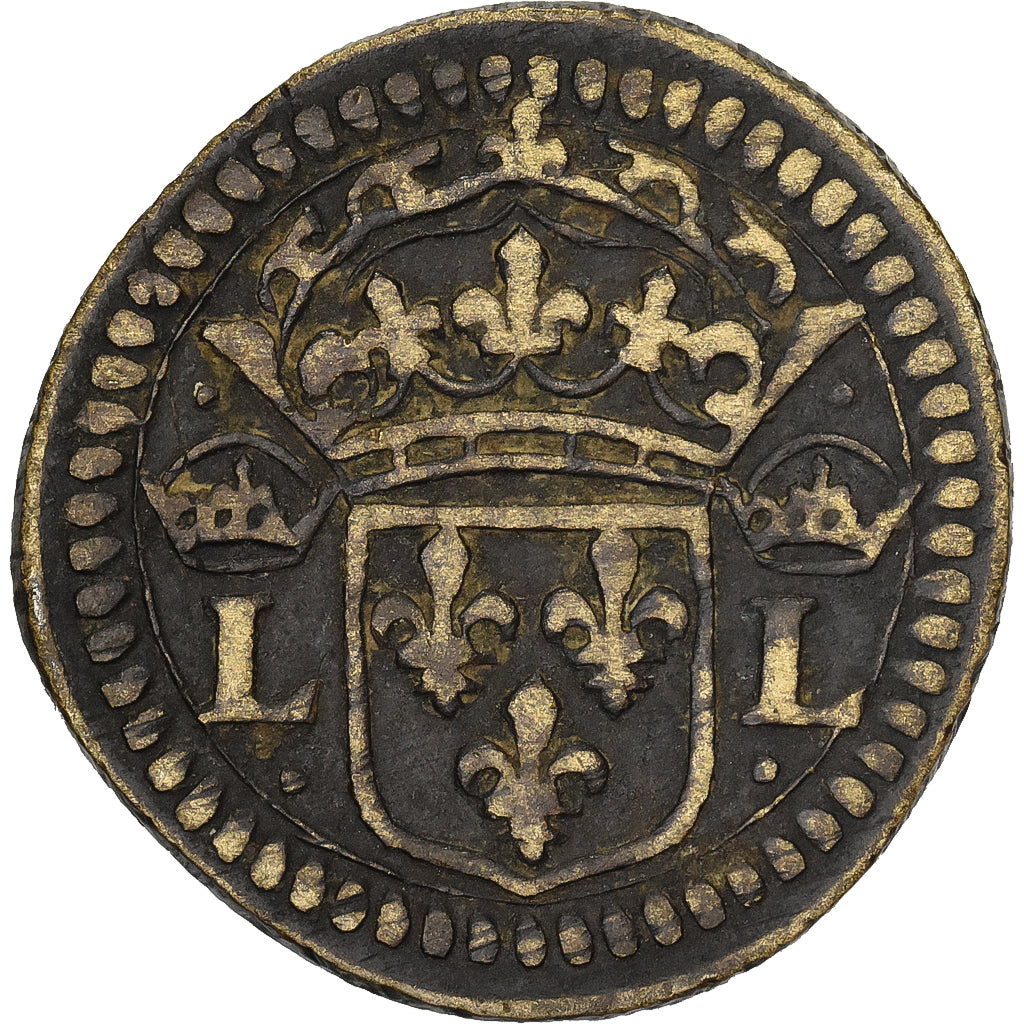 Frankrijk, Louis XIII, 1/2 Teston, Poids Monétaire, Tin, ZF