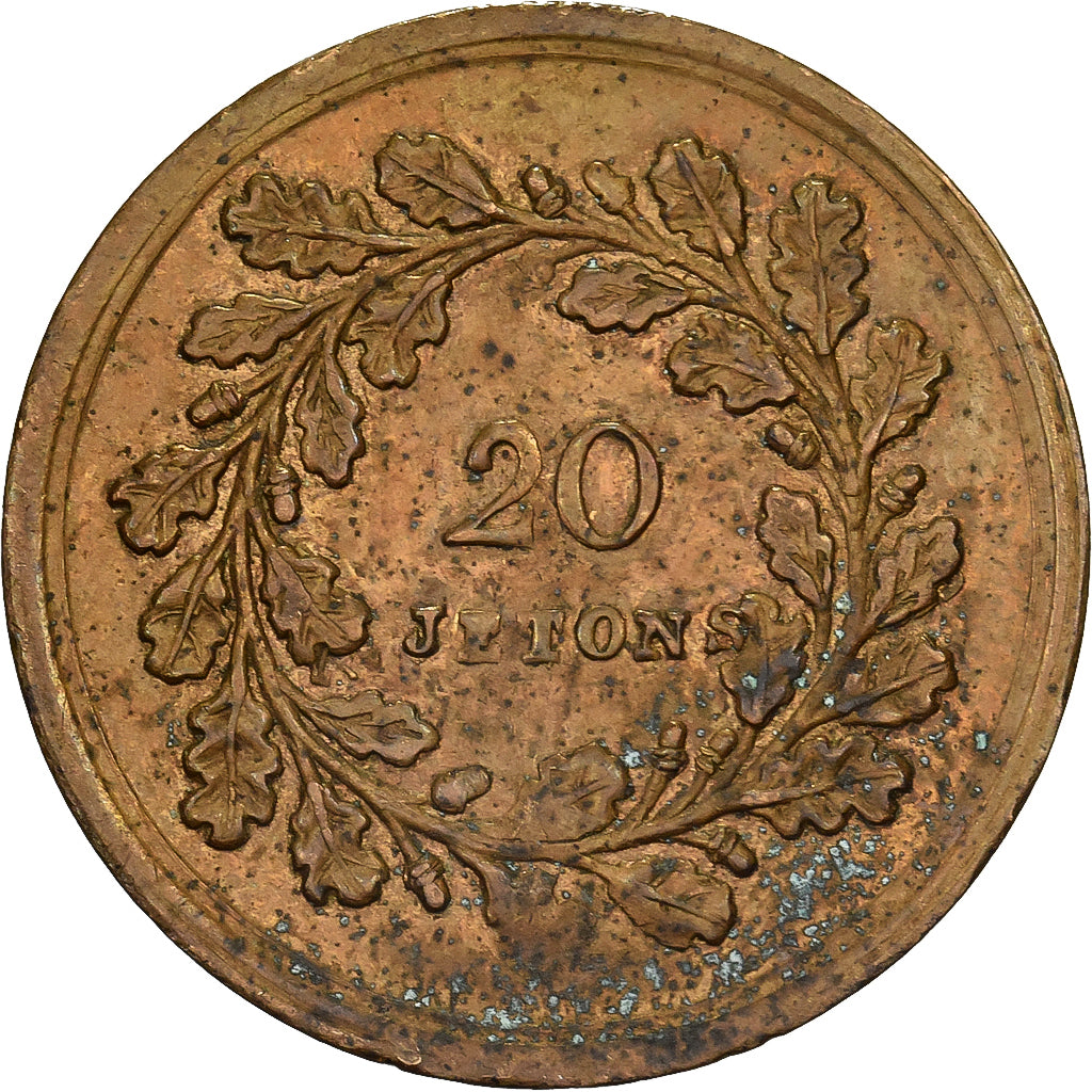 France, Token, Jeu, Napoléon Ier, 20 Jetons, 1833, Brass, VF(30-35)