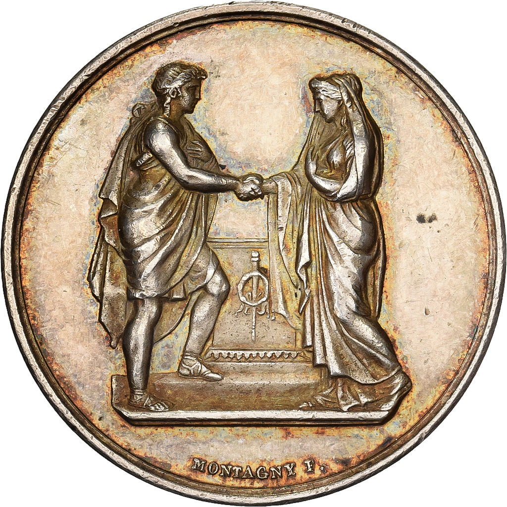 France, Medal, Noces, Mariage, Religion, Silver, Montagny, AU(50-53)