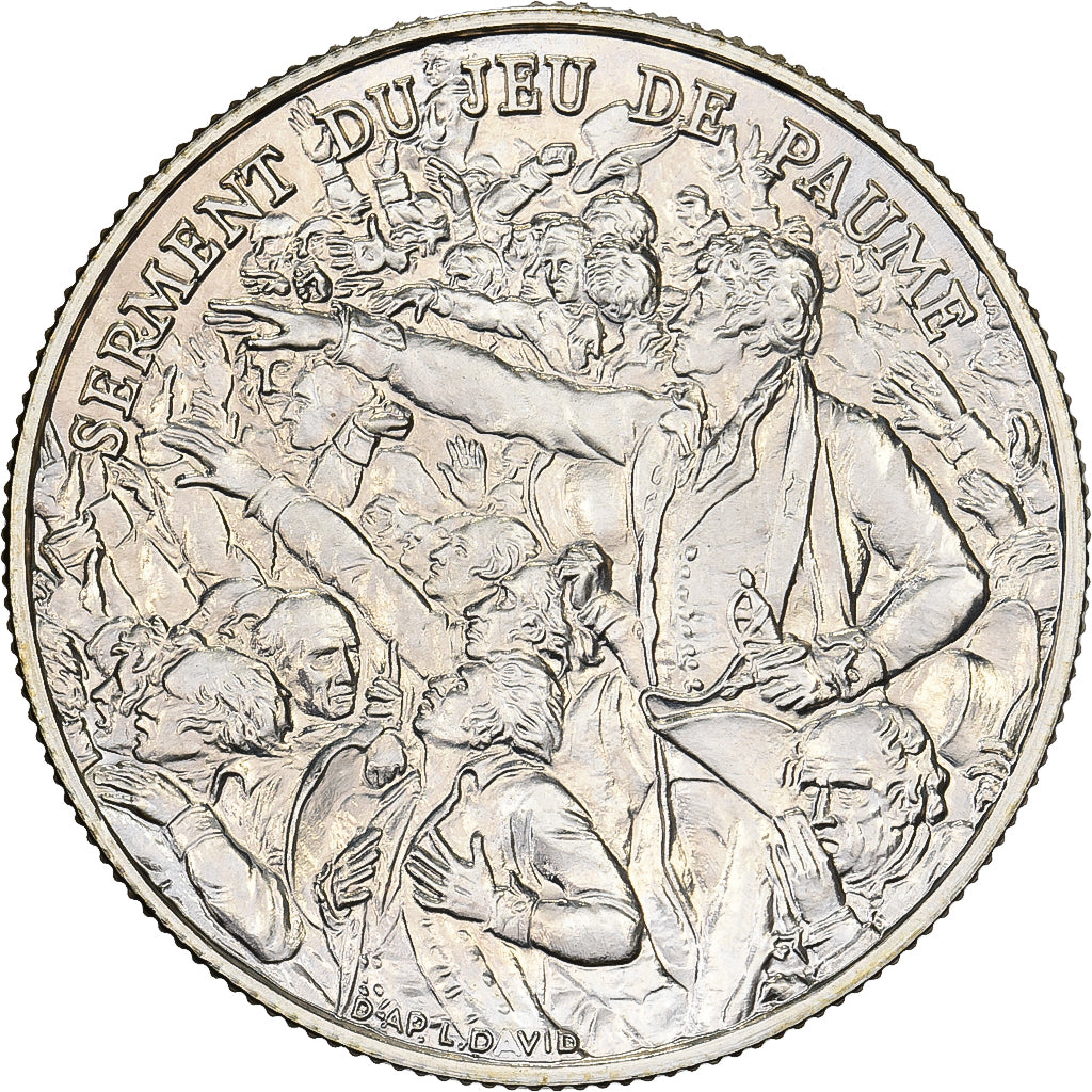 France, Medal, Révolution Française, Serment du Jeu de Paume, 1989, Silver