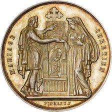 Frankrijk, Medaille, Noces, Mariage, Religion, 1867, Zilver, Pingret, PR
