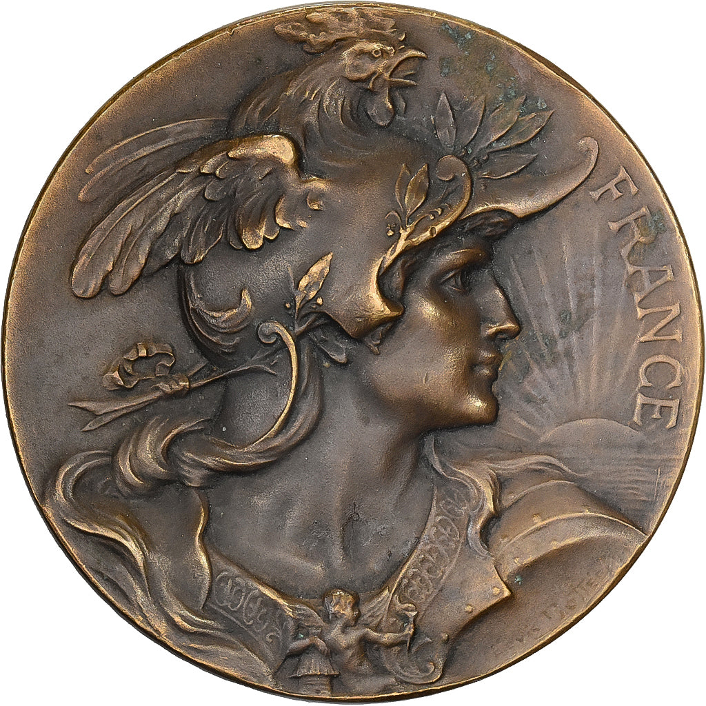 France, Medal, Ecole des Beaux Arts de Rouen, Bronze, Bottée, EF(40-45)