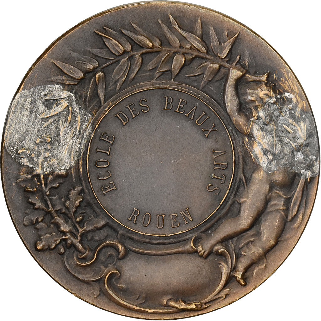 France, Medal, Ecole des Beaux Arts de Rouen, Bronze, Bottée, EF(40-45)