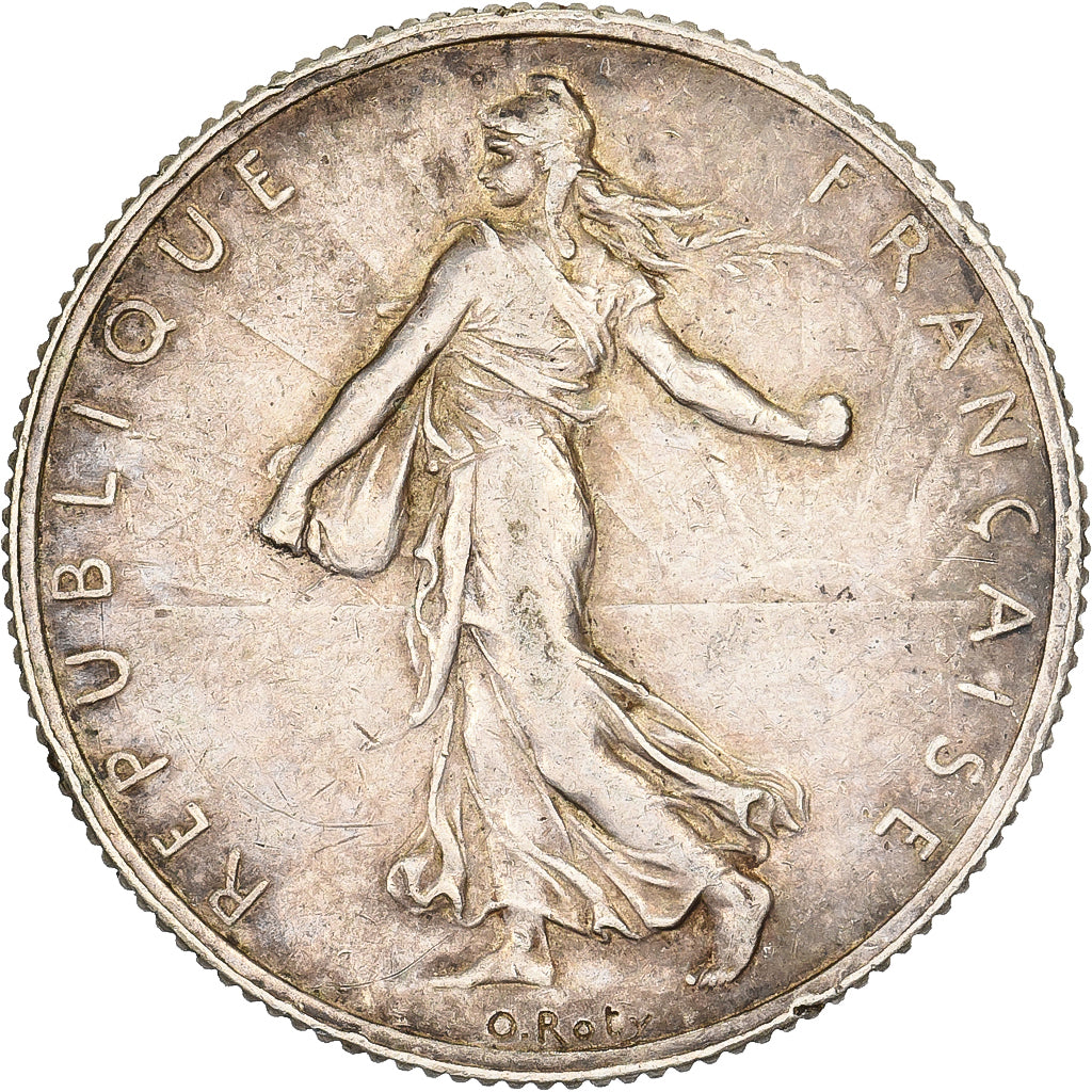 France, 2 Francs, Semeuse, 1917, Paris, Silver, EF(40-45), Gadoury:532, KM:845.1